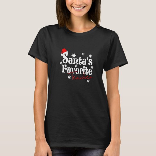クリスマスのためのXmasデイ サンタが大好きな先生 Tシャツ (正面)