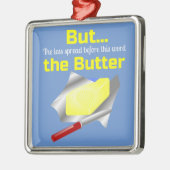 クリスマスのため置かれたすべてにバター メタルオーナメント (左)