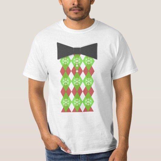 クリスマスのちょうネクタイのTシャツ Tシャツ (正面)