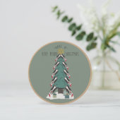 クリスマスのつる木にのまわりにあるペンギン シーズンカード (スタンド正面)