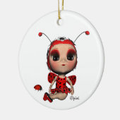 クリスマスのてんとう虫のオーナメント セラミックオーナメント (左)