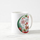クリスマスのぬくもりを感じる円形イラスト コーヒーマグカップ (正面右)