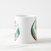 クリスマスのぬくもりを感じる円形イラスト コーヒーマグカップ (中央)