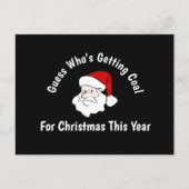 クリスマスのはがきに人が石炭を手に入れる ポストカード (正面)