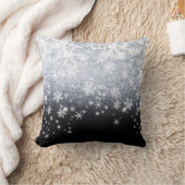  クリスマスのひび割れた氷の雪の結晶 クッション (ブランケット)