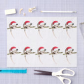 クリスマスのふくろねずみのティッシュペーパー 薄葉紙 (クラフト)