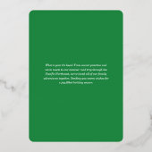 クリスマスのふわふわ&ブライトペット写真グリーン 箔シーズンカード (裏面)