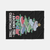 クリスマスのまわりにの木が折れるのまわりに フリースブランケット (正面(横))