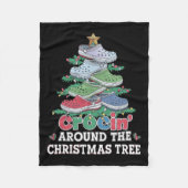 クリスマスのまわりにの木が折れるのまわりに フリースブランケット (正面)