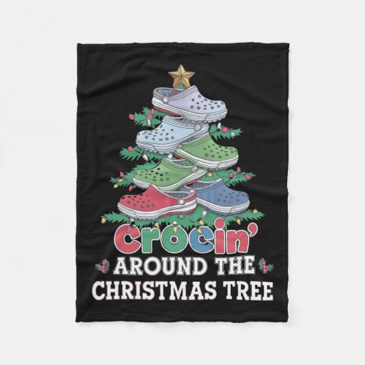 クリスマスのまわりにの木が折れるのまわりに フリースブランケット (正面)