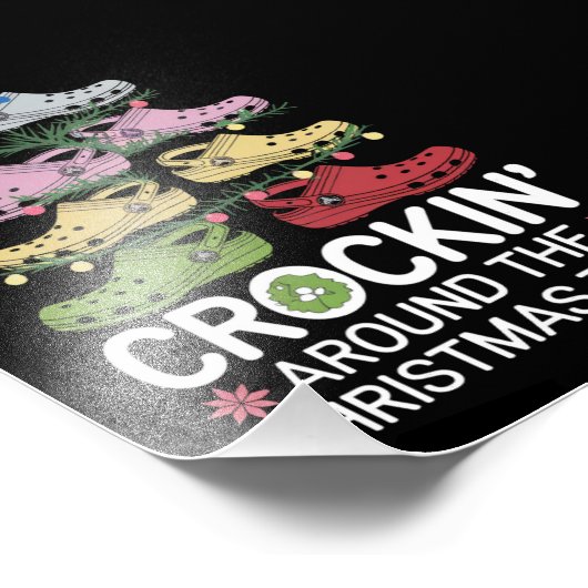 クリスマスのまわりにの木のクロキン フォトプリント            (角)