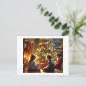 クリスマスのまわりにの木の子どもたち。 ポストカード (スタンド正面)