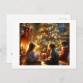 クリスマスのまわりにの木の子どもたち。 ポストカード (正面/裏面)