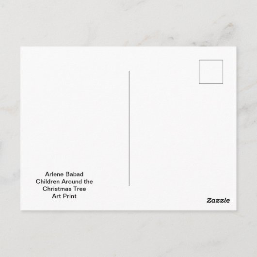 クリスマスのまわりにの木の子どもたち。 ポストカード (裏面)