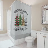 クリスマスのまわりにの木を揺らす シャワーカーテン (インサイチュ)