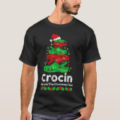 クリスマスのまわりにツリーをクロシン Tシャツ (正面)