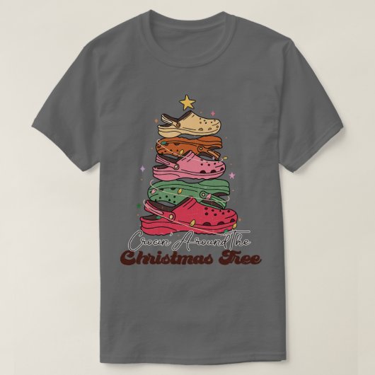 クリスマスのまわりにツリーをクロシン Tシャツ (デザイン正面)