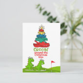 クリスマスのまわりにツリーCrocodileゴルファーのCrocin ポストカード (スタンド正面)