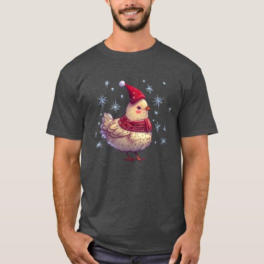 クリスマスのめんどり面白い Tシャツ (正面)