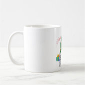 クリスマスのもみの木の前のウェスティ コーヒーマグカップ (左)