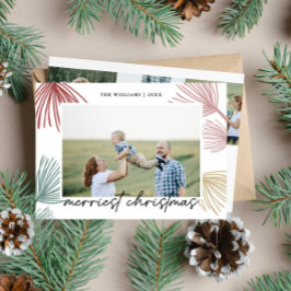 クリスマスのもみの木の枝 4枚の写真 シーズンカード