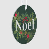 クリスマスのもみの木の葉と実のホリデー オーナメント (正面)