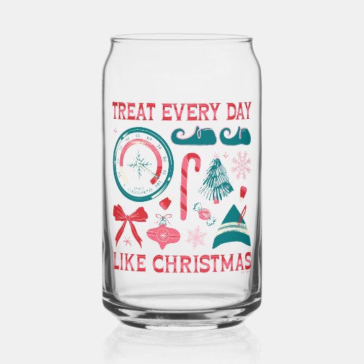 クリスマスのように毎日を扱う ガラス缶 (正面)