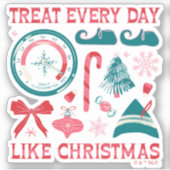 クリスマスのように毎日を扱う シール (正面)