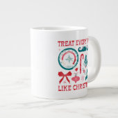 クリスマスのように毎日を扱う ジャンボコーヒーマグカップ (正面右)