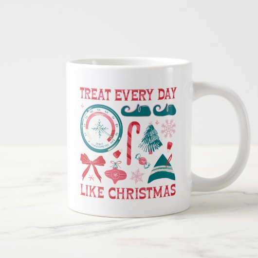 クリスマスのように毎日を扱う ジャンボコーヒーマグカップ (右)