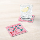 クリスマスのように毎日を扱う スクエアペーパーコースター (インサイチュ)