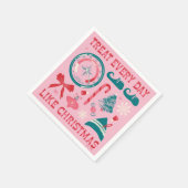 クリスマスのように毎日を扱う スタンダードカクテルナプキン (角)