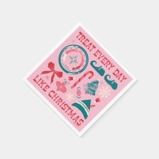 クリスマスのように毎日を扱う スタンダードカクテルナプキン (角)