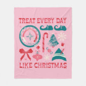 クリスマスのように毎日を扱う フリースブランケット (正面)