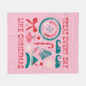 クリスマスのように毎日を扱う フリースブランケット (正面(横))