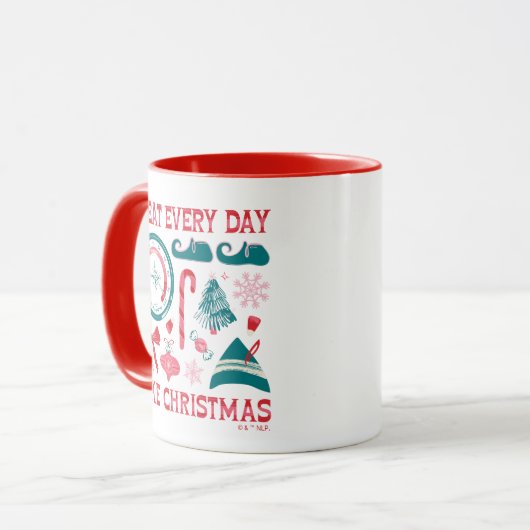 クリスマスのように毎日を扱う マグカップ (正面左)