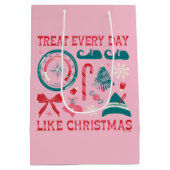 クリスマスのように毎日を扱う ミディアムペーパーバッグ (裏面)