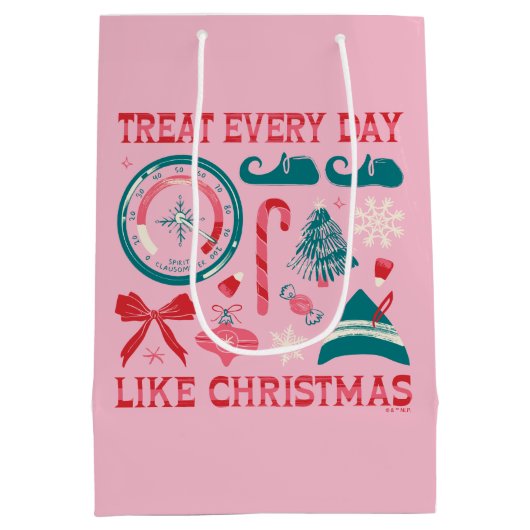 クリスマスのように毎日を扱う ミディアムペーパーバッグ (裏面)