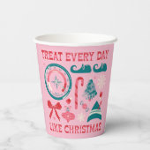 クリスマスのように毎日を扱う 紙コップ (裏面)