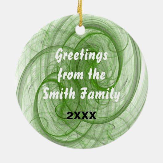 クリスマスのらせん状及び星 セラミックオーナメント (裏面)