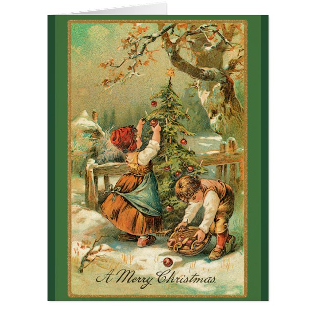 クリスマスのりんごの大きいカード (正面)