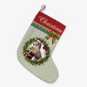 クリスマスのろばのサンタのパーソナライズなストッキング スモールクリスマスストッキング (正面 (吊り時))