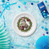 クリスマスのろばのサンタの紙皿 ペーパープレート (パーティー)