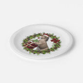 クリスマスのろばのサンタの紙皿 ペーパープレート (アングル)