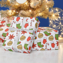 クリスマスのアイコンが可愛い包装紙