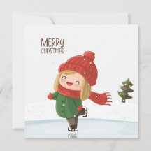 クリスマスのアイススケート少女