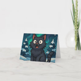 クリスマスのアイスランドのユールキャット サンキューカード