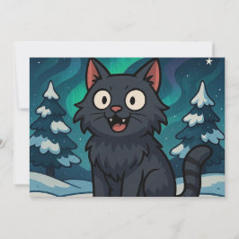 クリスマスのアイスランドのユールキャット サンキューカード