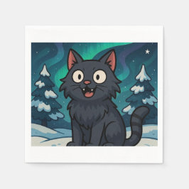 クリスマスのアイスランドのユールキャット スタンダードカクテルナプキン