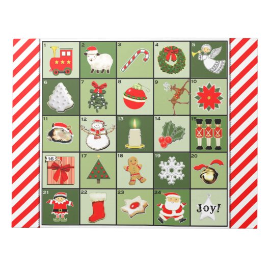 クリスマスのアドベントカレンダー ノートパッド (正面)
